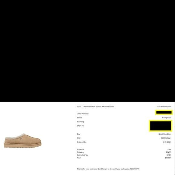 NIB UGG Women’s Tasman Slipper in Mustard Seed, US 12, from GOAT - Picture 16 of 16